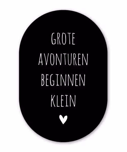 Grote avonturen beginnen klein - Quotes - Spreuken Wandcirkel Ovaal Forex klein -3d
