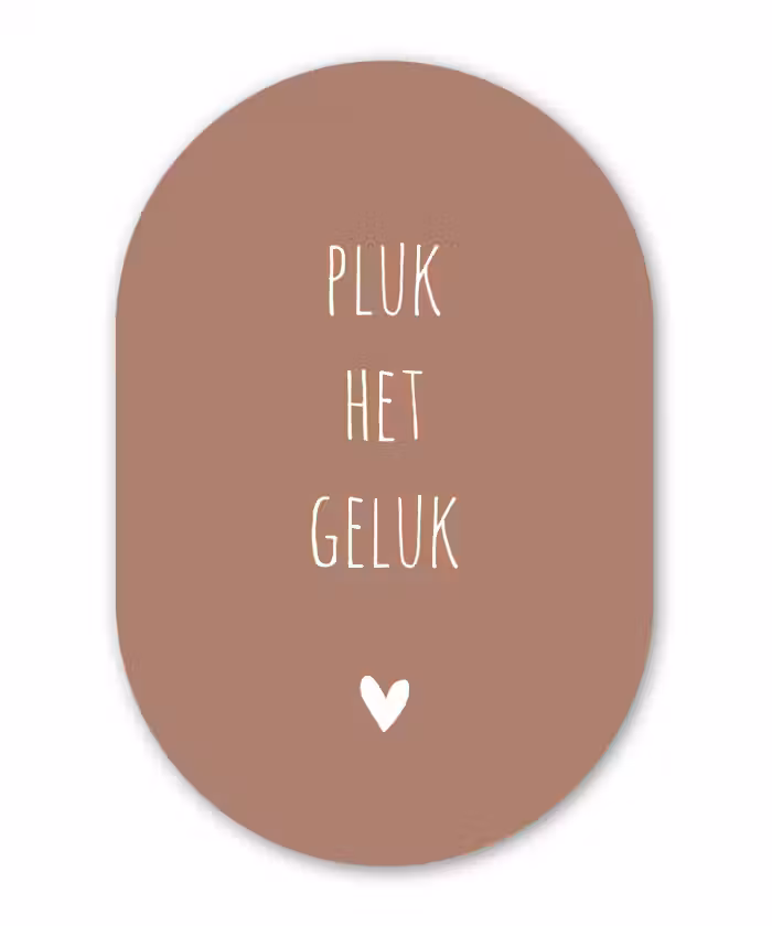 Spreuken - Pluk het geluk - Quotes Wandcirkel Ovaal Forex klein -3d