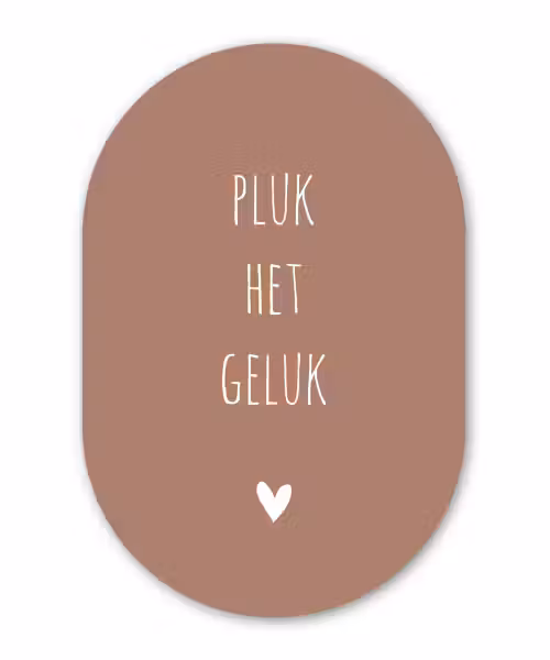 Spreuken - Pluk het geluk - Quotes Wandcirkel Ovaal Forex klein -3d