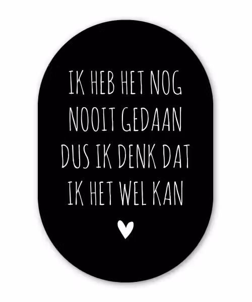 Spreuken - Ik heb het nog nooit gedaan dus - Quotes - Pippi Langkous Wandcirkel Ovaal Forex klein -3d