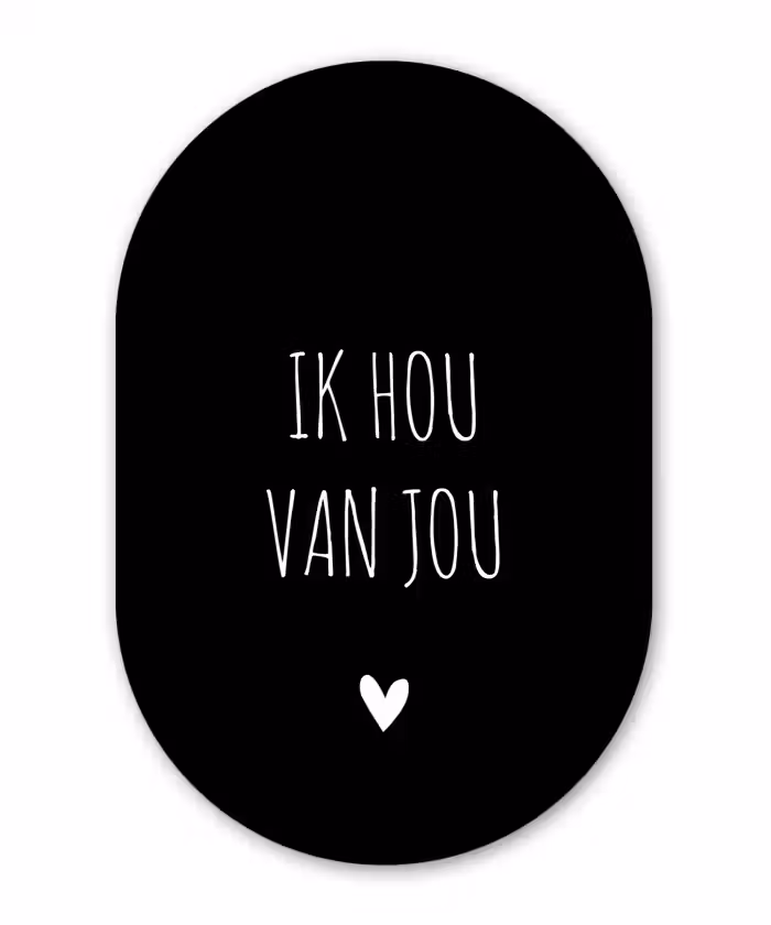 Spreuken - Ik hou van jou - Quotes Wandcirkel Ovaal Forex klein -3d