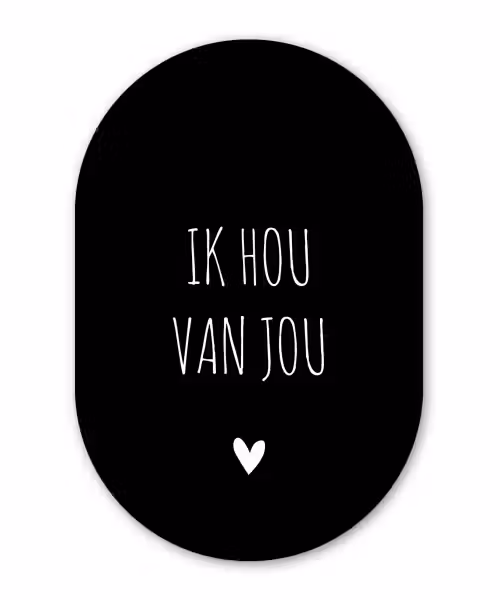 Spreuken - Ik hou van jou - Quotes Wandcirkel Ovaal Forex klein -3d