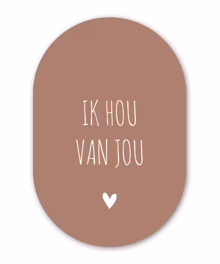 Spreuken - Ik hou van jou - Quotes Wandcirkel Ovaal Forex klein -3d