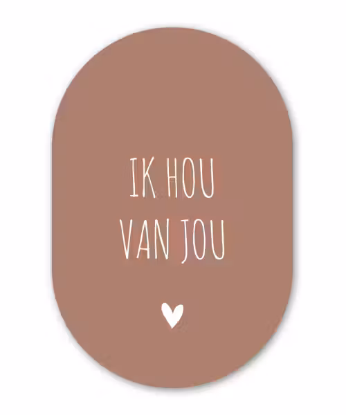 Spreuken - Ik hou van jou - Quotes Wandcirkel Ovaal Forex klein -3d