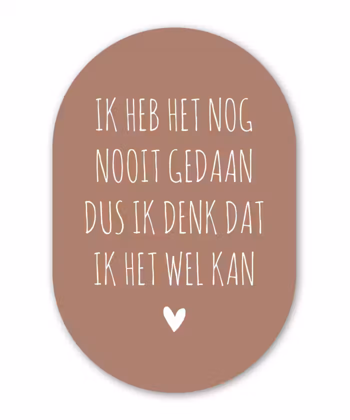 Pippi Langkous - Spreuken - Quotes - Ik heb het nog nooit gedaan dus Wandcirkel Ovaal Forex klein -3d