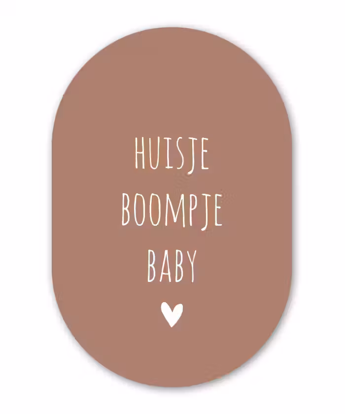 Spreuken - Quotes - Huisje boompje baby Wandcirkel Ovaal Forex klein -3d