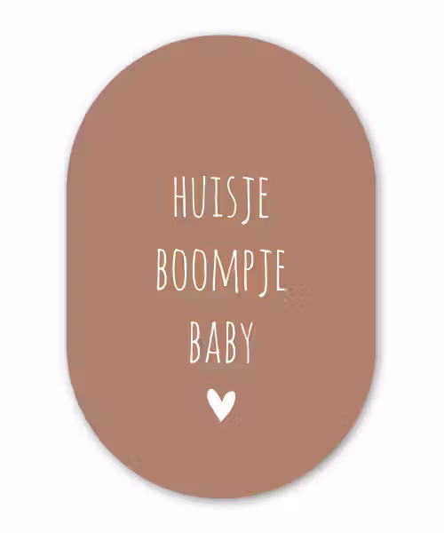 Spreuken - Quotes - Huisje boompje baby Wandcirkel Ovaal Forex klein -3d