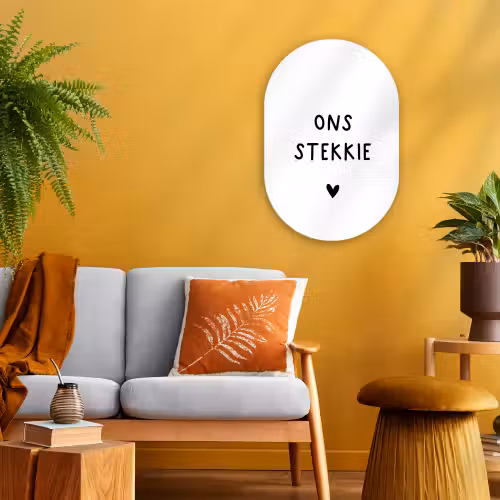 Ons stekkie - Quotes - Spreuken Wandcirkel Ovaal Forex klein -sfeer4