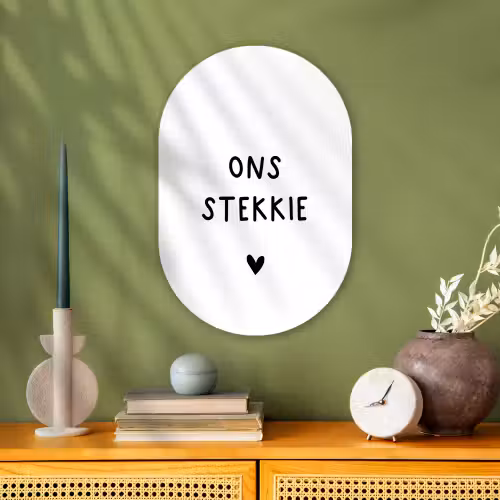 Ons stekkie - Quotes - Spreuken Wandcirkel Ovaal Forex klein -sfeer2