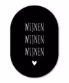 Wijnen wijnen wijnen - Quotes - Spreuken Wandcirkel Ovaal Forex klein -3d