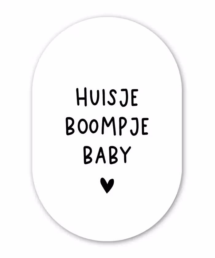 Huisje boompje baby - Spreuken - Quotes Wandcirkel Ovaal Forex klein -3d