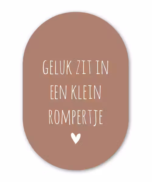 Quotes - Geluk zit in een klein rompertje - Spreuken Wandcirkel Ovaal Forex klein -3d