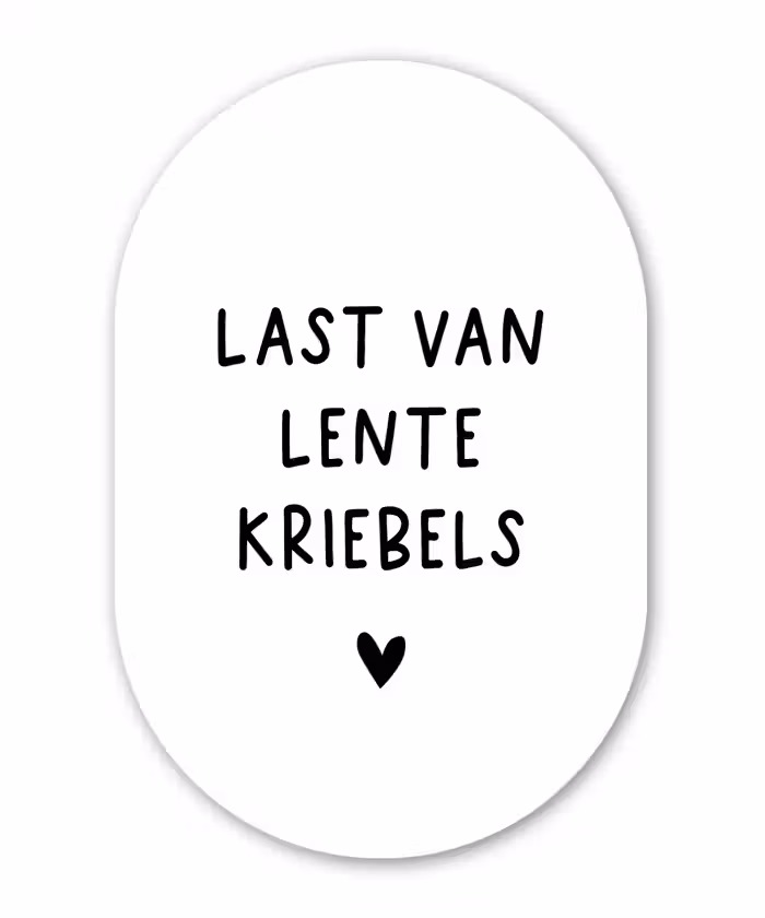 Quotes - Last van lentekriebels - Spreuken Wandcirkel Ovaal Forex klein -3d