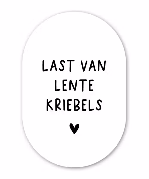Quotes - Last van lentekriebels - Spreuken Wandcirkel Ovaal Forex klein -3d