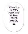 Quotes - Herinner je gisteren droom over morgen geniet vandaag - Spreuken Wandcirkel Ovaal Forex klein -3d