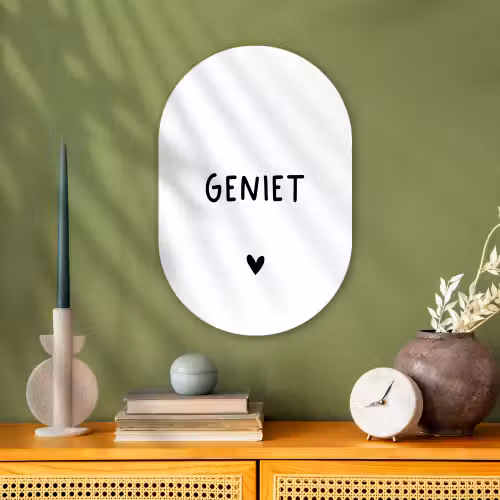 Quotes - Geniet - Spreuken Wandcirkel Ovaal Forex klein -sfeer2