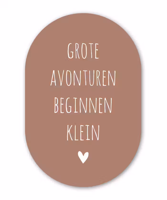 Quotes - Grote avonturen beginnen klein - Spreuken Wandcirkel Ovaal Forex klein -3d