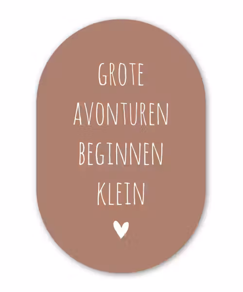 Quotes - Grote avonturen beginnen klein - Spreuken Wandcirkel Ovaal Forex klein -3d