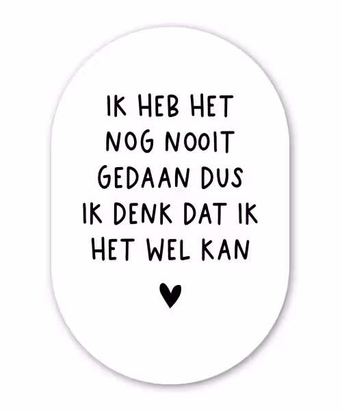 Quotes - Ik heb het nog nooit gedaan dus - Spreuken - Pippi Langkous Wandcirkel Ovaal Forex klein -3d