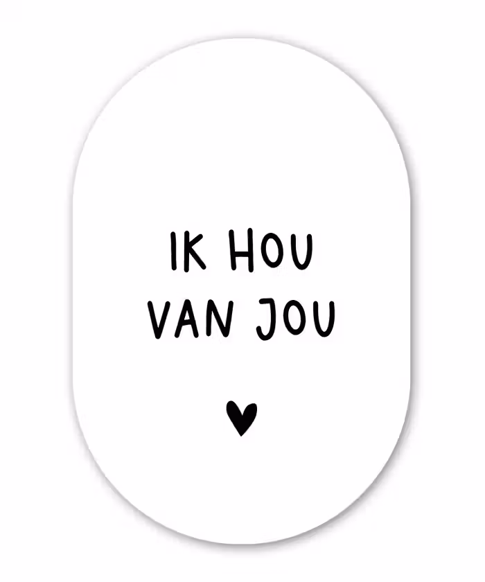 Quotes - Ik hou van jou - Spreuken Wandcirkel Ovaal Forex klein -3d