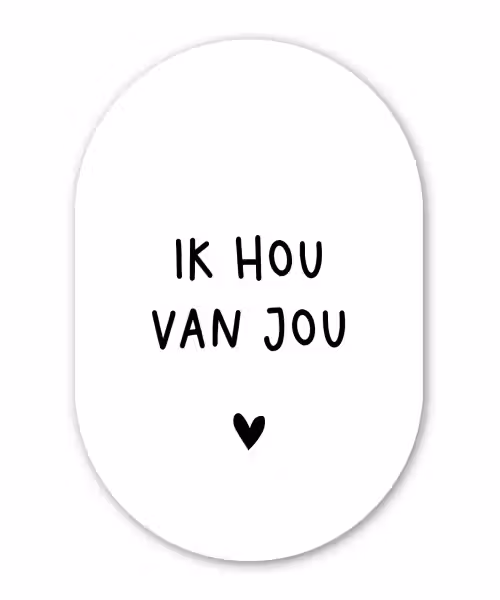 Quotes - Ik hou van jou - Spreuken Wandcirkel Ovaal Forex klein -3d
