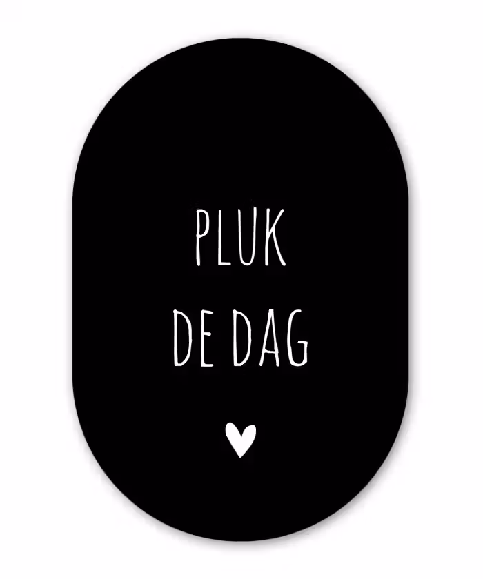 Quotes - Pluk de dag - Spreuken - Carpe diem Wandcirkel Ovaal Forex klein -3d