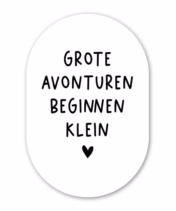 Quotes - Spreuken - Grote avonturen beginnen klein Wandcirkel Ovaal Forex klein -3d