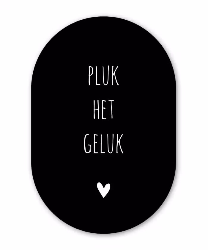 Quotes - Spreuken - Pluk het geluk Wandcirkel Ovaal Forex klein -3d