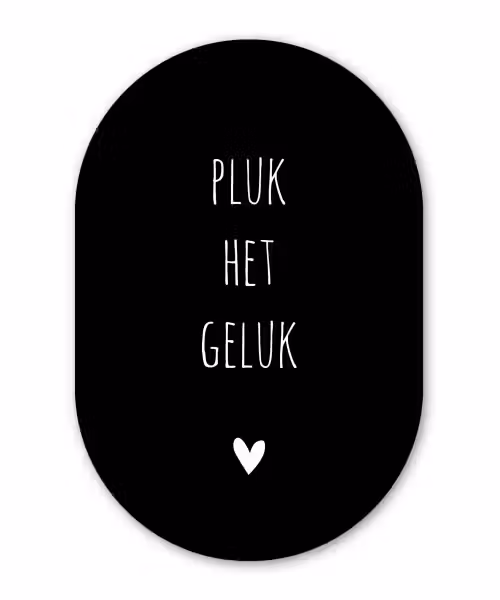 Quotes - Spreuken - Pluk het geluk Wandcirkel Ovaal Forex klein -3d