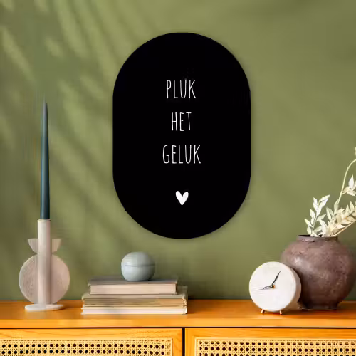 Quotes - Spreuken - Pluk het geluk Wandcirkel Ovaal Forex klein -sfeer2