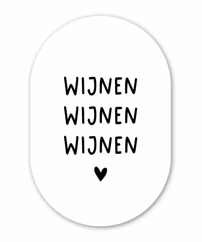Quotes - Wijnen wijnen wijnen - Spreuken Wandcirkel Ovaal Forex klein -3d
