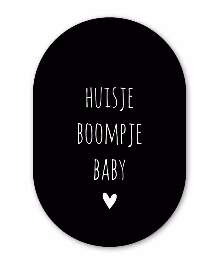 Quotes - Huisje boompje baby - Spreuken Wandcirkel Ovaal Forex klein -3d