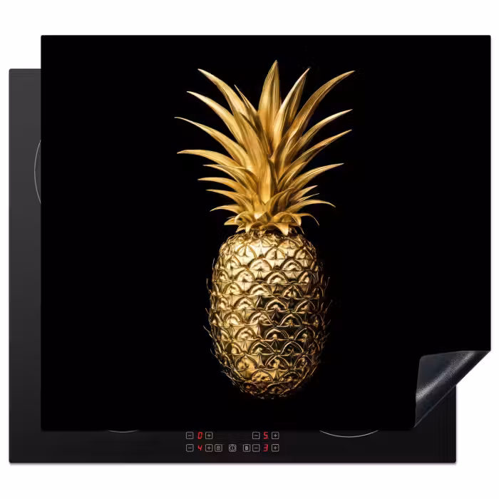 Herdabdeckplatte - Ananas - Schwarz - Gold - Luxus