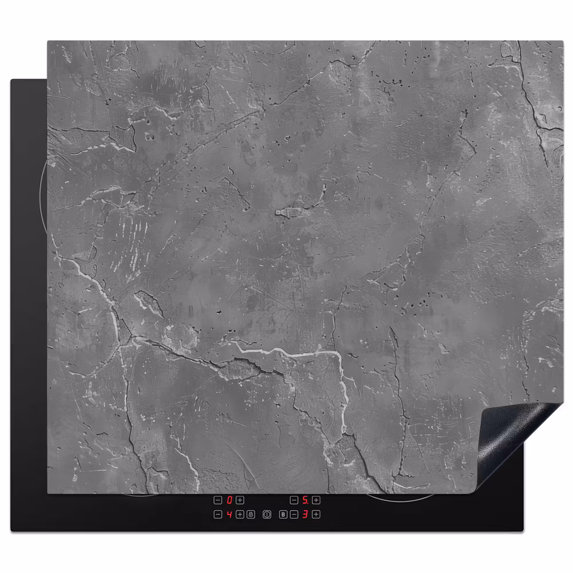 Herdabdeckplatte - Beton - Grau - Abstrakt - Betonoptik