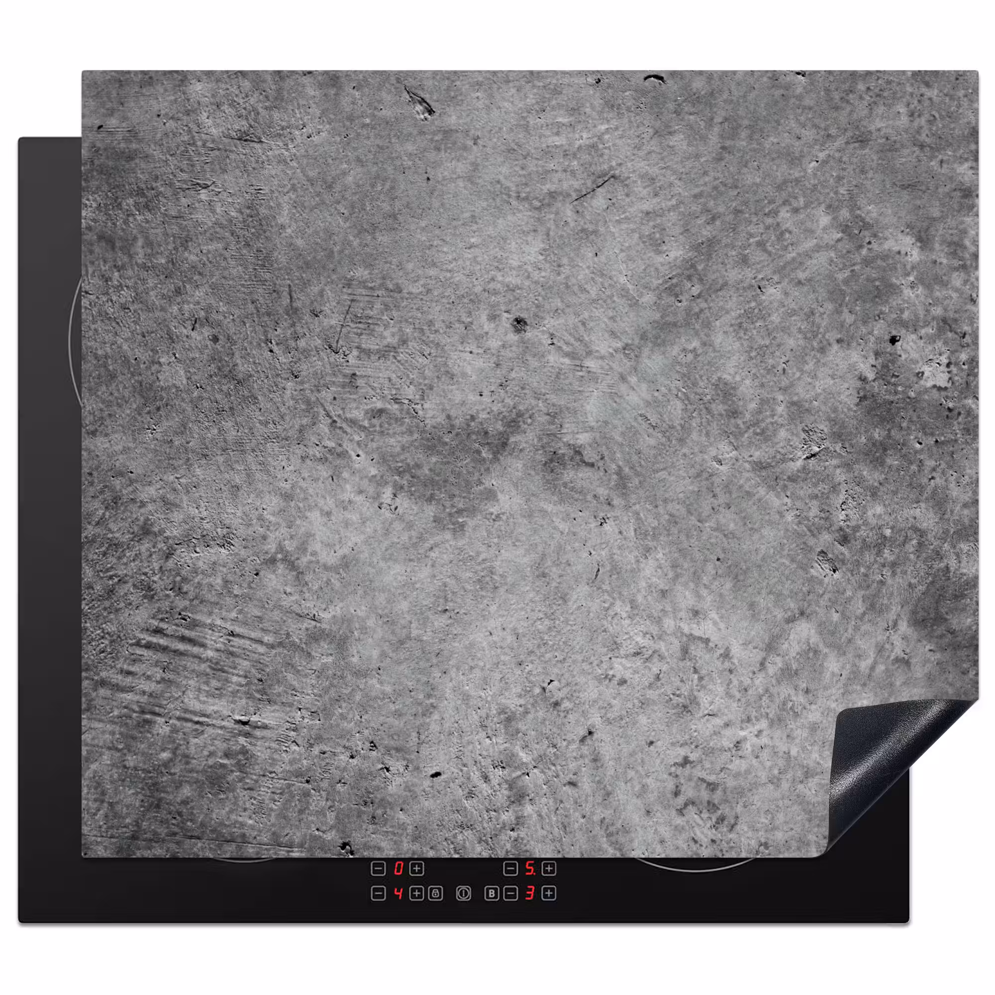 Herdabdeckplatte - Beton - Schiefer - Grau -Betonstruktur