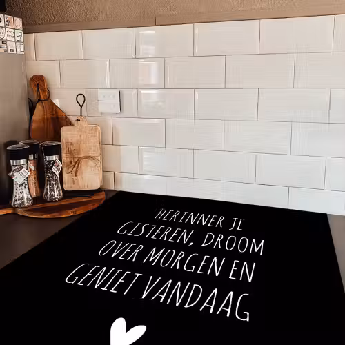 Herinner je gisteren droom over morgen geniet vandaag - Spreuken - Quotes Inductie beschermer vinyl 3mm middel -sfeer3
