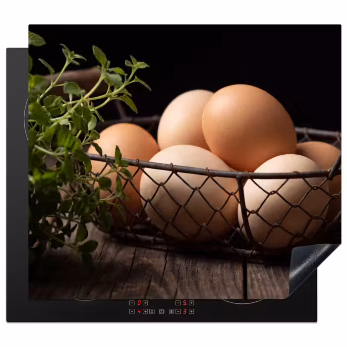 Herdabdeckplatte - Eier – Korb – Essen