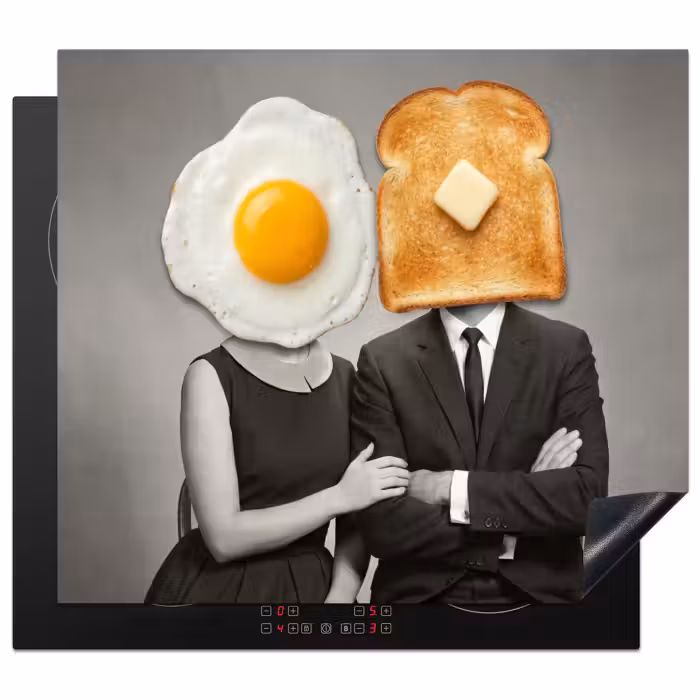 Herdabdeckplatte - Frühstück - Ehepaar - Ei - Brot