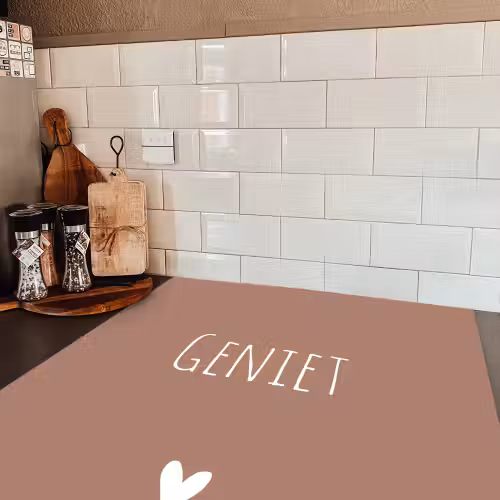 Geniet - Spreuken -Quotes Inductie beschermer vinyl 3mm middel -sfeer3