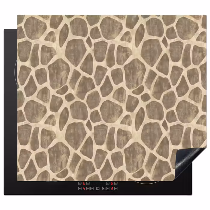 Herdabdeckplatte - Giraffe - Muster - Beige - Braun