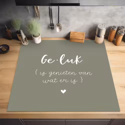 Geluk is genieten van wat er is - Quotes - Geluk definitie - Tekst - Woordenboek Inductie beschermer vinyl 3mm middel -sfeer5