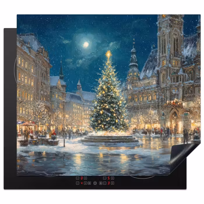 Herdabdeckplatte - Heiligabend - Town Square - Mehrfarbig