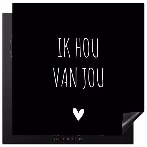Ik hou van jou - Spreuken - Quotes Inductie beschermer vinyl 3mm middel -3d