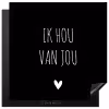 Ik hou van jou - Spreuken - Quotes Inductie beschermer vinyl 3mm middel -3d