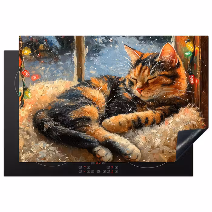 Herdabdeckplatte - Katze - Weihnachten - Winter - Tier