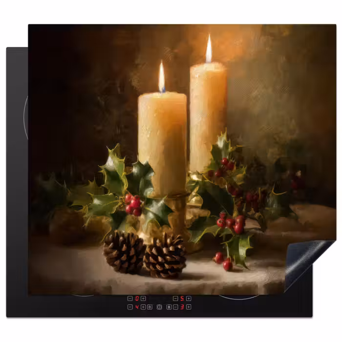 Herdabdeckplatte - Kerzenlicht - Weihnachten - Mehrfarbig