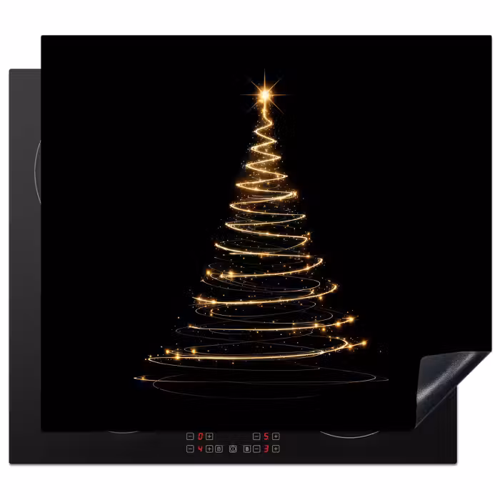 Herdabdeckplatte - Magie - Weihnachtsbaum - Lichtspiralen - Schwarz