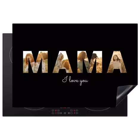 Personalisierbare Herdabdeckplatte - Mama mit Fotos