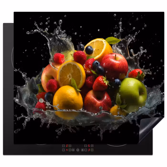 Herdabdeckplatte - Obst - Apfel - Orange - Rote Früchte - Wasser