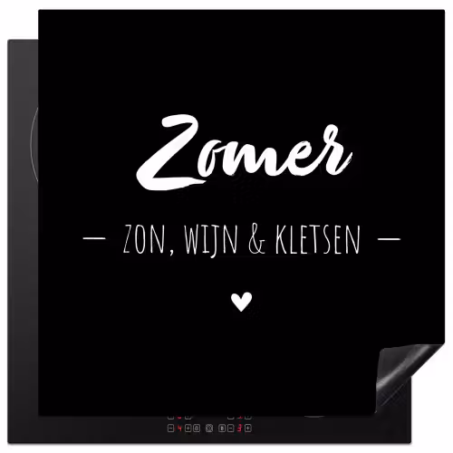 Zomer, zon, wijn & kletsen - Tekst - Zomer - Wijn - Quotes Inductie beschermer vinyl 3mm middel -3d
